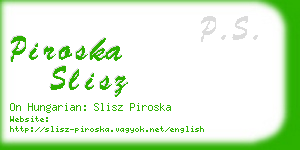 piroska slisz business card